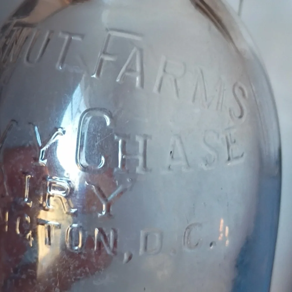 Clear Glass Bottle Vase - Vintage Style Milk Bottle.
